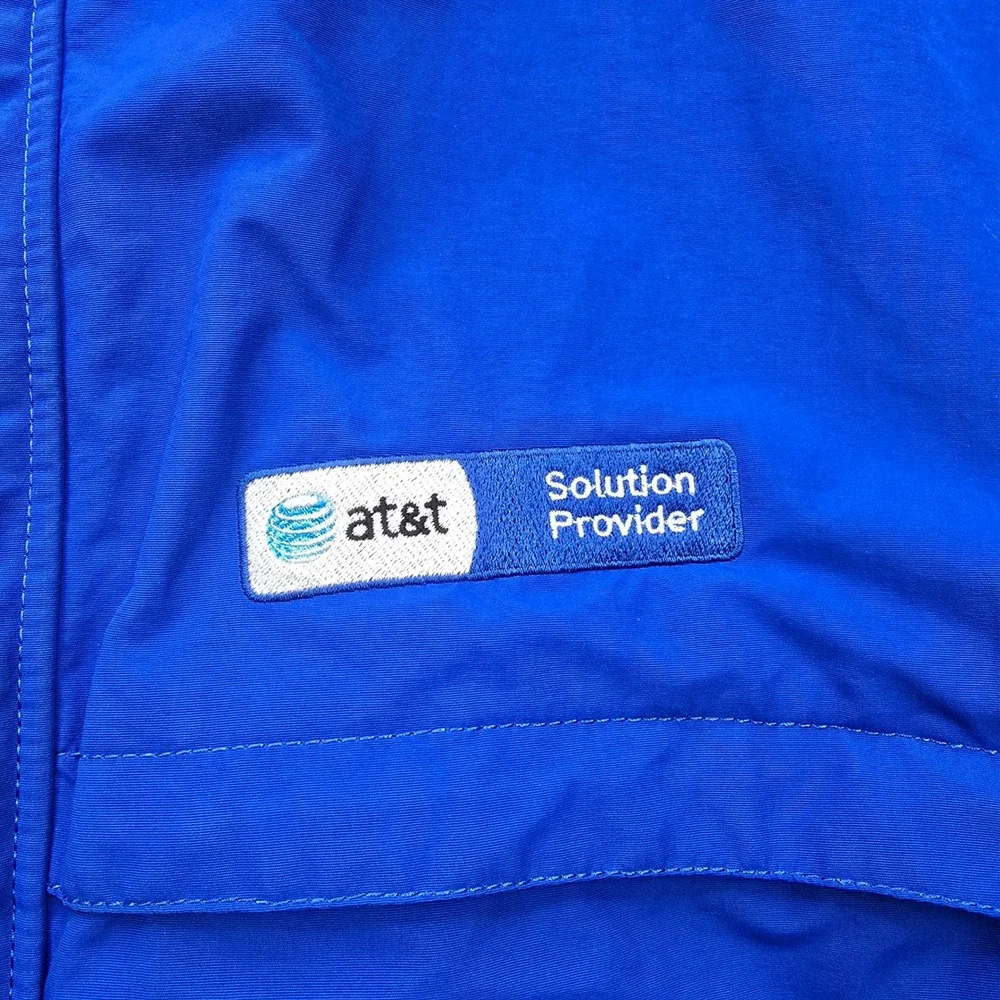 AT&T Solution Provider Jacket Mens XL Blue Lands End‎ Fleece Employee Uniform